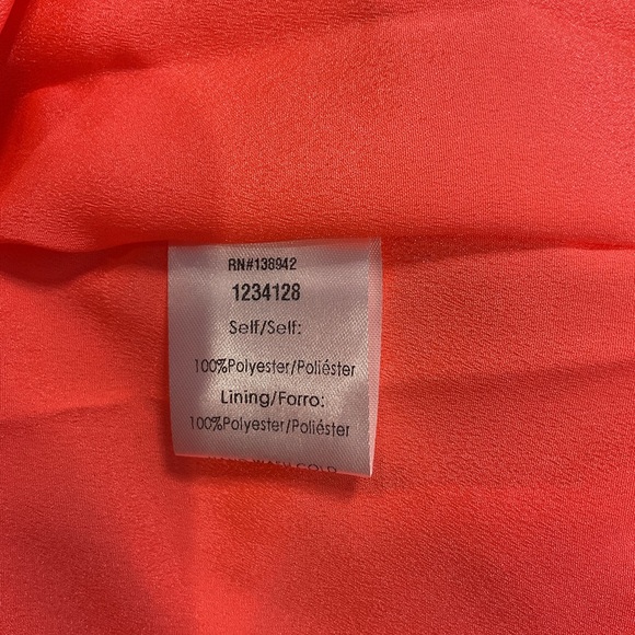 Ontwelfth Halter Style Sleeveless Pleated Blouse - Bright Coral - Picture 6 of 10